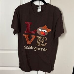 Gildan Brown Short Sleeve Tee with Love Graphic